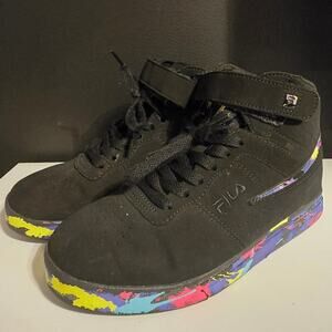 Girls Fila High Top Black Shoes Size 3